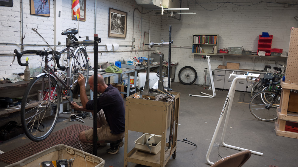 Bike tune-up at the Ohio City Bike Coop